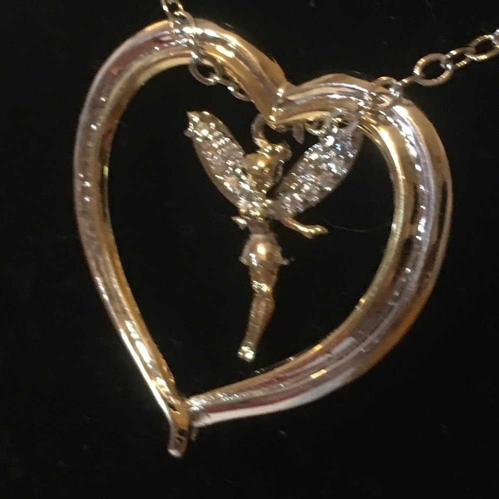 🎁18kwgp flying Tinkle fairy in Heart🎁